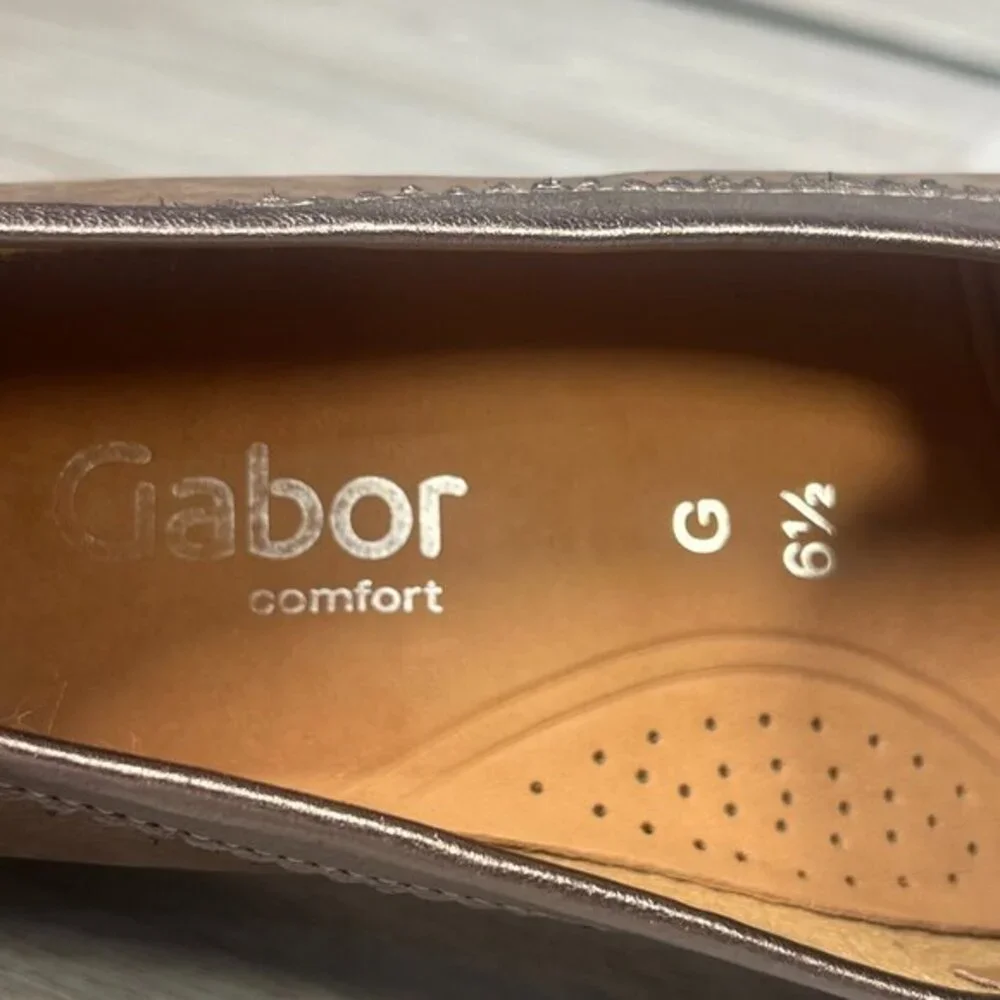 Gabor Moccasins‎ Womens 6.5 Slip On Loafers Brown Leather Comfort Soft Handmade - Picture 2 of 15